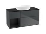 Villeroy und Boch Finion Waschtischunterschrank FA62PDHG 120cm, Abdeckplatte black matt, Regale Black matt lacquer, Midnight Blue Matt Lacquer