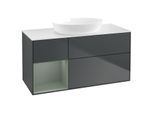 Villeroy und Boch Finion Waschtischunterschrank GA61GMHG 120cm, Abdeckplatte white matt, Emotion, Regale Olive matt lacquer, Midnight Blue Matt Lacquer