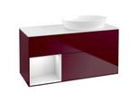 Villeroy und Boch Finion Waschtischunterschrank FA41MTHB 120cm, Abdeckplatte white matt, Regale White matt lacquer, Peony Matt