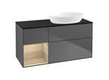Villeroy und Boch Finion Waschtischunterschrank GA42PCGK 120cm, Abdeckplatte black matt, Emotion, Regale Oak Veneer, Anthracite matt
