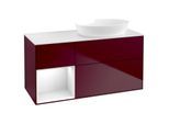 Villeroy und Boch Finion Waschtischunterschrank GA41GFHB 120cm, Abdeckplatte white matt, Emotion, Regale Glossy white lacquer, Peony Matt