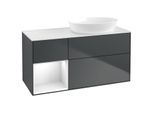 Villeroy und Boch Finion Waschtischunterschrank GA41GFHG 120cm, Abdeckplatte white matt, Emotion, Regale Glossy white lacquer, Midnight Blue Matt Lacquer