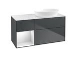 Villeroy und Boch Finion Waschtischunterschrank GA41MTHG 120cm, Abdeckplatte white matt, Emotion, Regale White matt lacquer, Midnight Blue Matt Lacquer