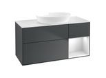 Villeroy und Boch Finion Waschtischunterschrank GA71MTHG 120cm, Abdeckplatte white matt, Emotion, Regale White matt lacquer, Midnight Blue Matt Lacquer