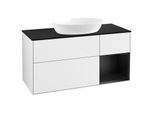 Villeroy und Boch Finion Waschtischunterschrank FA72PDGF 120cm, Abdeckplatte black matt, Regale Black matt lacquer, Glossy white lacquer