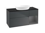 Villeroy und Boch Finion Waschtischunterschrank GA72GKHG 120cm, Abdeckplatte black matt, Emotion, Regale Anthracite matt lacquer, Midnight Blue Matt Lacquer