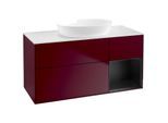 Villeroy und Boch Finion Waschtischunterschrank FA71PDHB 120cm, Abdeckplatte white matt, Regale Black matt lacquer, Peony Matt