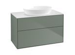 Villeroy und Boch Finion Waschtischunterschrank GA0100GM 100x60,3cm, Emotion, Abdeckplatte white matt, Olive Matt Lacquer