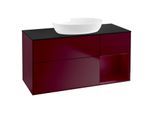 Villeroy und Boch Finion Waschtischunterschrank GA72HBHB 120cm, Abdeckplatte black matt, Emotion, Regale Peony matt lacquer, Peony Matt