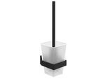Villeroy und Boch Elements Striking Toilettenbürstengarnitur TVA152017000K5 94x340x118mm, Glas satiniert, mit WC-Bürste, matt black