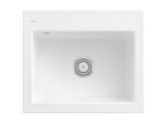 Villeroy und Boch Subway 60 S Einbauspüle 330901R1 mit Ablaufgarnitur, 600 x 510 mm, Handbetätigung, weiß alpin CeramicPlus