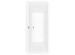 Villeroy und Boch Squaro Edge 12 Rechteck-Badewanne Duo UBQ180SQE9W2VRW 180 x 80 cm, stone white, mit Ab-/Überlauf, verchromt