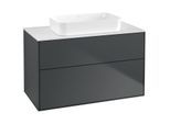 Villeroy und Boch Finion Waschtischunterschrank G64100HG 100x60,3x50,1mm, Wandbeleuchtung, Glass White Matt, Midnight Blue Matt Lacquer