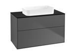 Villeroy und Boch Finion Waschtischunterschrank G64200GK 100x60,3x50,1mm, Wandbeleuchtung, Glass Black Matt, Anthracite matt