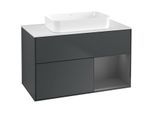Villeroy und Boch Finion Waschtischunterschrank F661GKHG 100x60,3x50,1cm, Regal rechts Anthracite matt, Midnight Blue Matt Lacquer