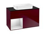 Villeroy und Boch Finion Waschtischunterschrank F652MTHB 100x60,3x50,1cm, Regal links White matt lacquer, Peony Matt