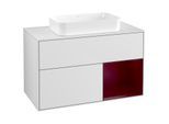 Villeroy und Boch Finion Waschtischunterschrank F661HBMT 100x60,3x50,1cm, Regal rechts Peony, White matt lacquer