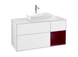 Villeroy und Boch Finion Waschtischunterschrank G831HBGF 120cm, Abdeckplatte white matt, Emotion, Regale Peony matt lacquer, Glossy white lacquer