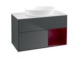 Villeroy und Boch Finion Waschtischunterschrank GA21HBHG 100cm, Abdeckplatte white matt, Emotion, Regale Peony matt lacquer, Midnight Blue Matt Lacquer