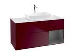 Villeroy und Boch Finion Waschtischunterschrank F831GKHB 120cm, Abdeckplatte white matt, Regale Anthracite matt lacquer, Peony Matt