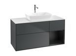 Villeroy und Boch Finion Waschtischunterschrank F831PDHG 120cm, Abdeckplatte white matt, Regale Black matt lacquer, Midnight Blue Matt Lacquer