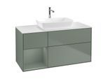 Villeroy und Boch Finion Waschtischunterschrank G821GMGM 120cm, Abdeckplatte white matt, Emotion, Regale Olive matt lacquer, Olive Matt Lacquer