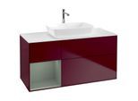 Villeroy und Boch Finion Waschtischunterschrank G821GMHB 120cm, Abdeckplatte white matt, Emotion, Regale Olive matt lacquer, Peony Matt
