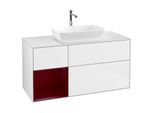Villeroy und Boch Finion Waschtischunterschrank G821HBGF 120cm, Abdeckplatte white matt, Emotion, Regale Peony matt lacquer, Glossy white lacquer