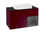 Villeroy und Boch Finion Waschtischunterschrank G662GKHB 100x60,3x50,1cm, Regal rechts Anthracite matt, Peony Matt
