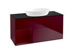 Villeroy und Boch Finion Waschtischunterschrank FA62HBHB 120cm, Abdeckplatte black matt, Regale Peony matt lacquer, Peony Matt