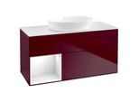 Villeroy und Boch Finion Waschtischunterschrank GA61GFHB 120cm, Abdeckplatte white matt, Emotion, Regale Glossy white lacquer, Peony Matt