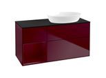 Villeroy und Boch Finion Waschtischunterschrank GA42HBHB 120cm, Abdeckplatte black matt, Emotion, Regale Peony matt lacquer, Peony Matt