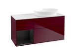 Villeroy und Boch Finion Waschtischunterschrank GA41PDHB 120cm, Abdeckplatte white matt, Emotion, Regale Black matt lacquer, Peony Matt