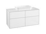 Villeroy und Boch Finion Waschtischunterschrank F67100GF 120x60,3x50,1cm, Glass White Matt, Glossy white lacquer