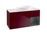Villeroy und Boch Finion Waschtischunterschrank GA71HGHB 120cm, Abdeckplatte white matt, Emotion, Regale Midnight matt lacquer, Peony Matt