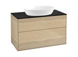 Villeroy und Boch Finion Waschtischunterschrank FA0200PC 100x60,3cm, Abdeckplatte black matt, Oak Veneer
