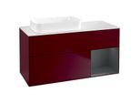 Villeroy und Boch Finion Waschtischunterschrank F691HGHB 120x60,3x50,1cm, Regal rechts Midnight Blue Matt Lacquer, Peony Matt