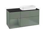 Villeroy und Boch Finion Waschtischunterschrank G682GMGM 120x60,3x50,1cm, Regal links Olive Matt Lacquer, Olive Matt Lacquer