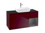Villeroy und Boch Finion Waschtischunterschrank G832GKHB 120cm, Abdeckplatte black matt, Emotion, Regale Anthracite matt lacquer, Peony Matt