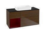 Villeroy und Boch Finion Waschtischunterschrank G702HBGN 120x60,3x50,1cm, Regal rechts Peony, Walnut veneer