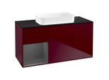 Villeroy und Boch Finion Waschtischunterschrank G702GKHB 120x60,3x50,1cm, Regal rechts Anthracite matt, Peony Matt