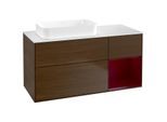 Villeroy und Boch Finion Waschtischunterschrank G691HBGN 120x60,3x50,1cm, Regal rechts Peony, Walnut veneer