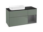 Villeroy und Boch Finion Waschtischunterschrank F692GKGM 120x60,3x50,1cm, Regal rechts Anthracite matt, Olive Matt Lacquer