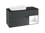 Villeroy und Boch Finion Waschtischunterschrank F692GFHG 120x60,3x50,1cm, Regal rechts Glossy white lacquer, Midnight Blue Matt Lacquer