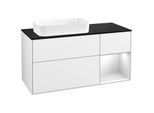 Villeroy und Boch Finion Waschtischunterschrank F692MTGF 120x60,3x50,1cm, Regal rechts White matt lacquer, Glossy white lacquer