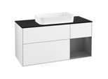 Villeroy und Boch Finion Waschtischunterschrank G712GKGF 120x60,3x50,1cm, Regal rechts Anthracite matt, Glossy white lacquer