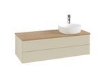 Villeroy und Boch Antao Waschtisch-Unterschrank K23051HJ 120x36x50cm, Hahnloch, Waschbeckenplattenfarbe honey oak, silk grey matt lacquer