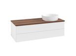 Villeroy und Boch Antao Waschtisch-Unterschrank K23012MT 120x36x50cm, Waschbeckenplattenfarbe warm walnut, white matt lacquer