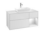 Villeroy und Boch Finion Waschtischunterschrank G831MTMT 120cm, Abdeckplatte white matt, Emotion, Regale White matt lacquer, White matt lacquer