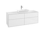 Villeroy und Boch Finion Waschtischunterschrank G85100GF 160x60,3cm, Emotion, Abdeckplatte white matt, Glossy white lacquer